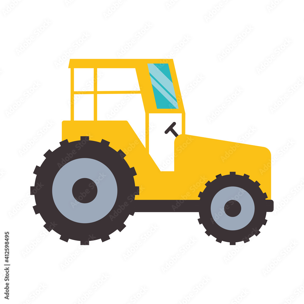 farm tractor icon, colorful design