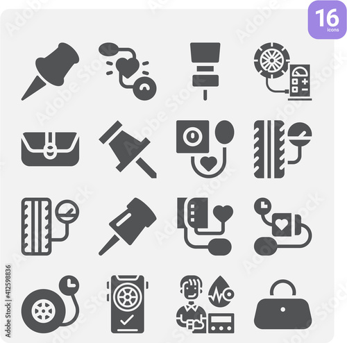 Simple set of pushing related filled icons.