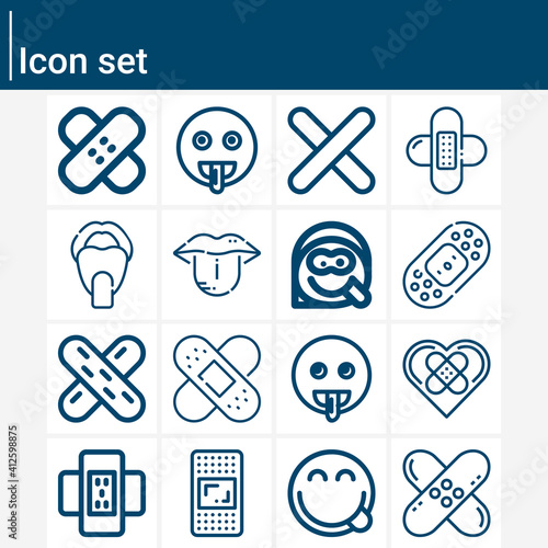 Simple set of sticking related lineal icons.