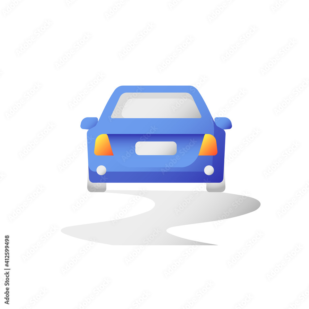 Stability control vector flat color icon. Traffic safety, dangerous road. Car protection, security measure. Auto on slippery surface. Cartoon style clip art for mobile app. Isolated RGB illustration