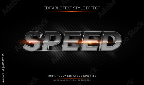 carbon steel metal editable text style effect. editable font vector file