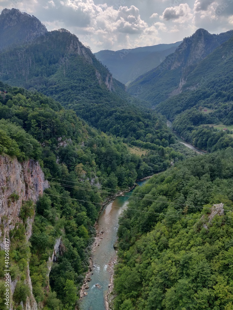 Tara river, drinkable river water in Montenegro
