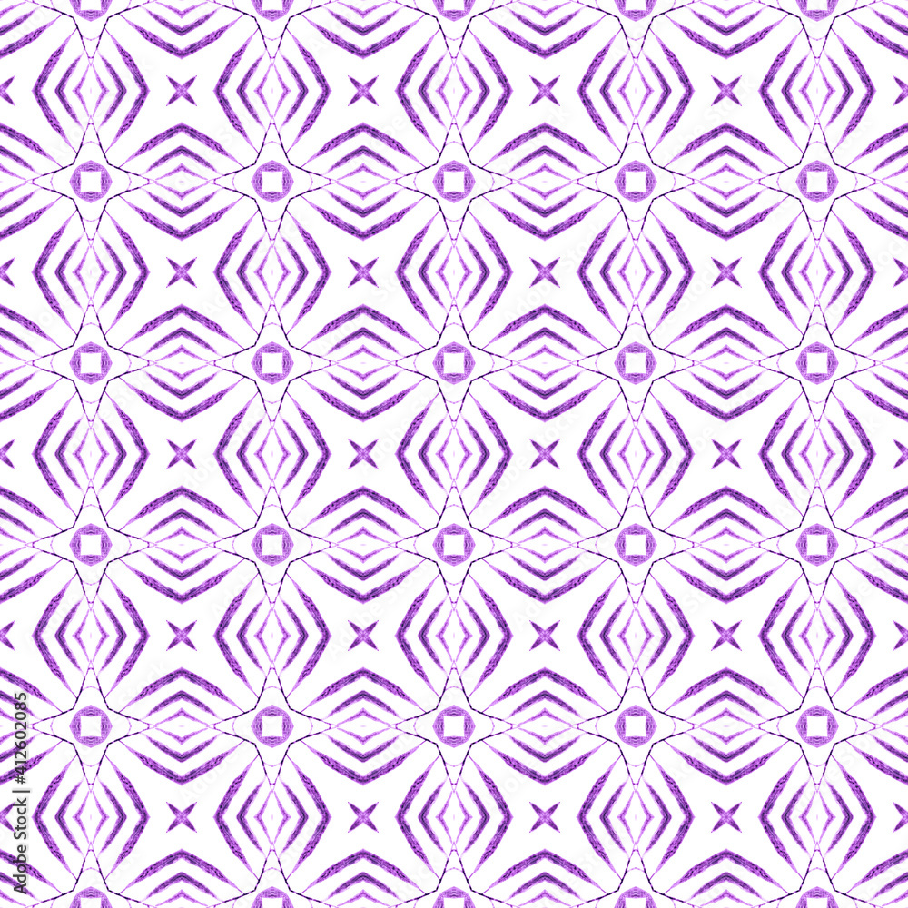 Medallion seamless pattern. Purple amazing boho