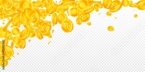 Bitcoin, internet currency coins falling. Comely s