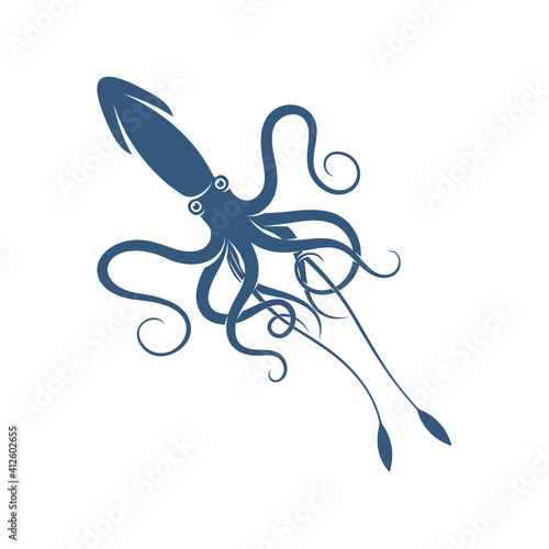 Squid design vector illustration, Creative Squid logo template, icon symbol