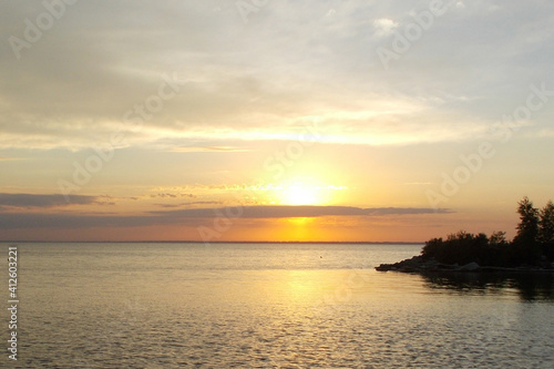 sunset on the water