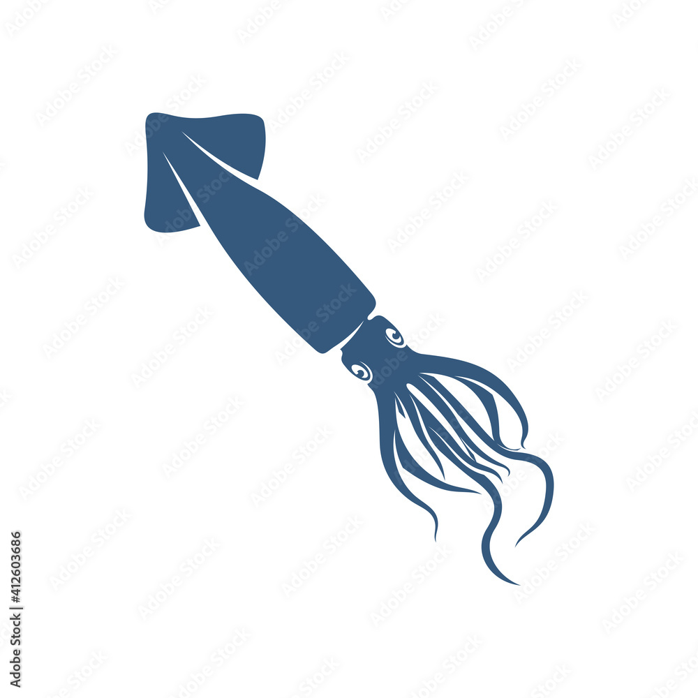 Obraz premium Squid design vector illustration, Creative Squid logo template, icon symbol