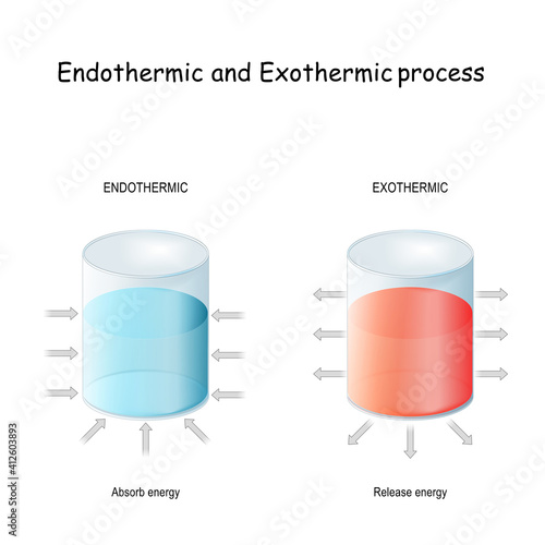 Endothermic reaction and exothermic process