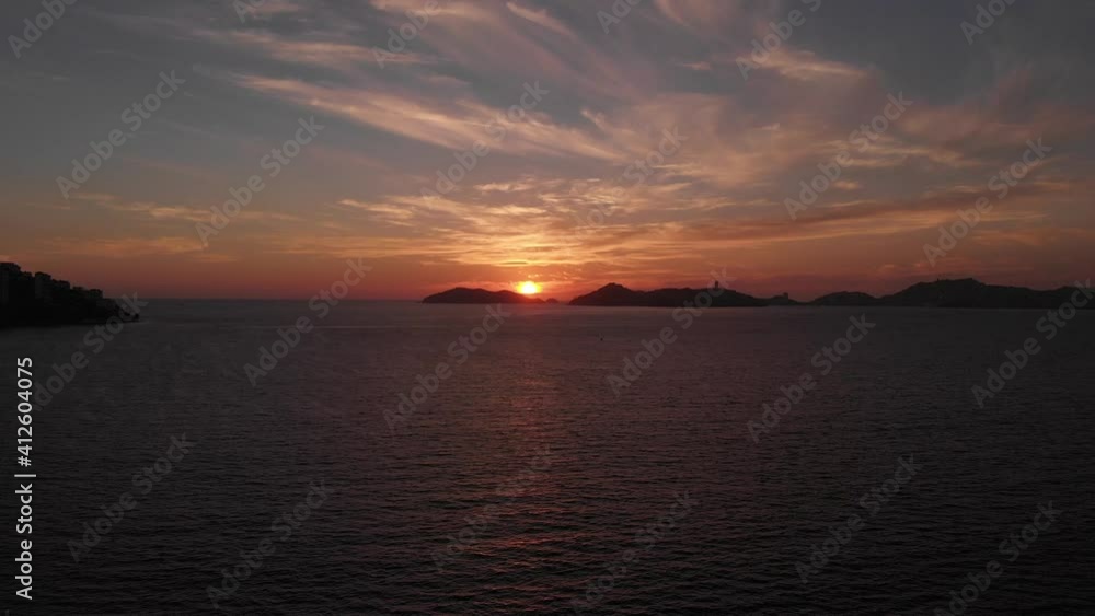 Beautiful view of the beach, aerial view of the beach, acapulco beach seen from above. Travel and vacation concept. Colorful sunset on the beach. Aerial video Beautiful view of the beach, aerial view of the beach, acapulco beach seen from above. Travel and vacation concept. Colorful sunset on the beach. Aerial video