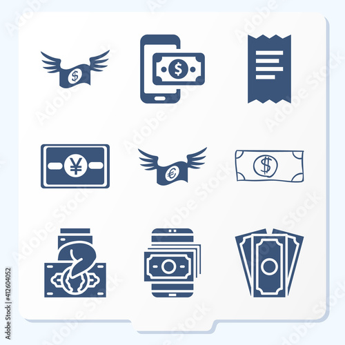 Simple set of 9 icons related to baseball cap
