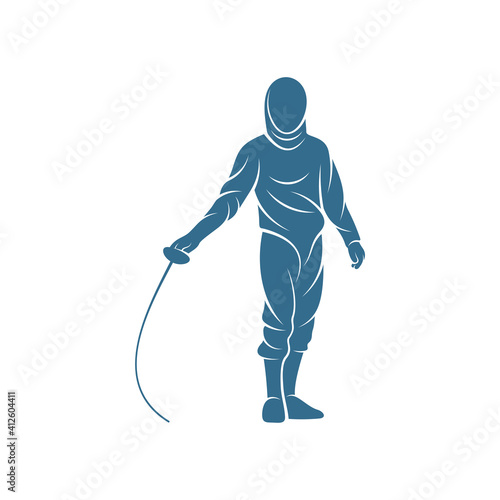 Fencing sport player design vector illustration, Creative Fencing sport logo template, icon symbol