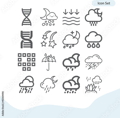 Simple set of chronological sequence related lineal icons.