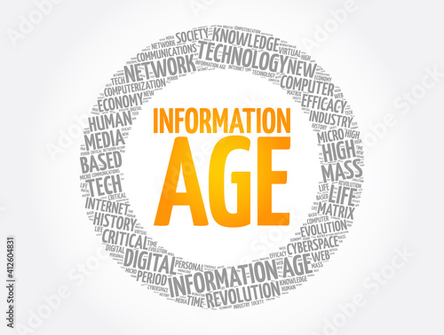 Information age word cloud collage, concept background