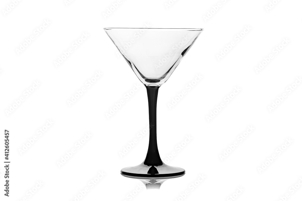 Empty cocktail glass isolated on white background. Empty glass of martini. Empty cocktail glass isolated on white background. Empty glass of martini.