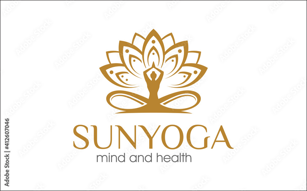Illustration vector graphic of yoga meditation studio logo design template-12 Illustration vector graphic of yoga meditation studio logo design template-12