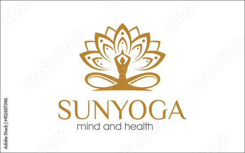 Illustration vector graphic of yoga meditation studio logo design template-12