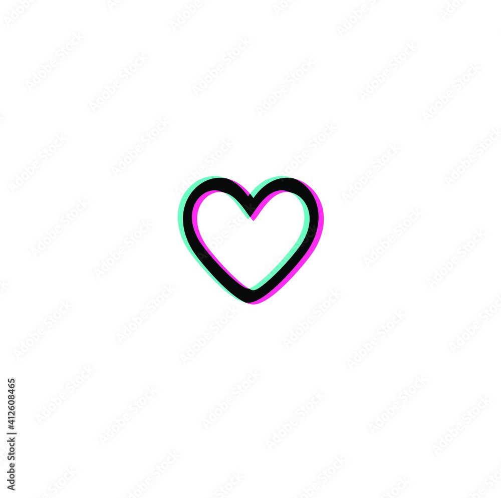 Heart Icons. Duotone Heart Button. Icons isolated on white. Symbol of Love. Valentine's day
