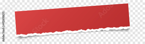 red note paper banner on transparent background	