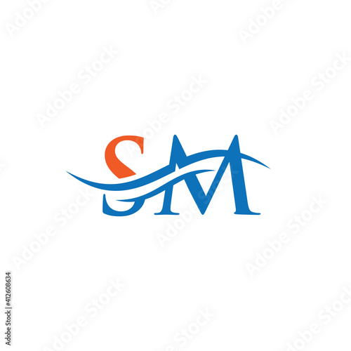 Initial SM letter business logo design vector template with minimal and modern trendy. SM logo design for business and constraction