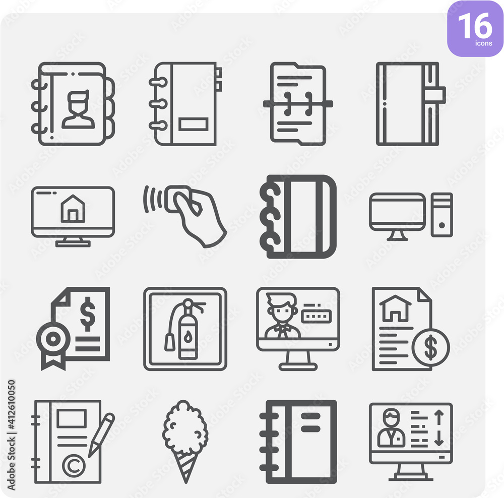 Simple set of personal related lineal icons. Simple set of personal related lineal icons.