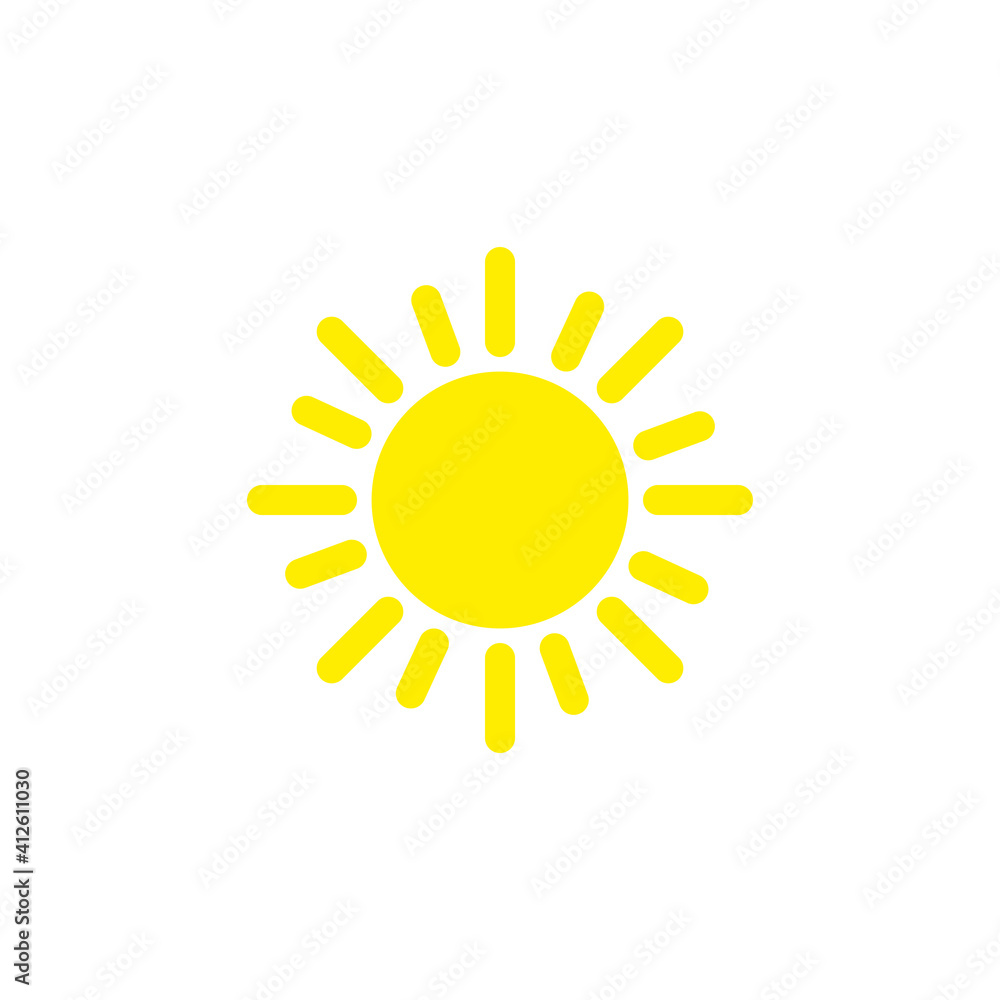 The sun icon. Simple flat vector illustration on a white background The sun icon. Simple flat vector illustration on a white background