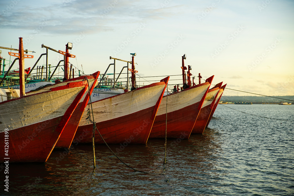 Fisherman's boat resting on the harbor. Fisherman's boat resting on the harbor.