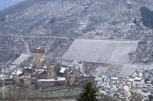 Reichsburg Cochem im Schnee  photo