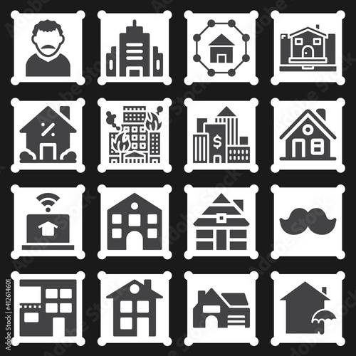 16 pack of imaginary  filled web icons set