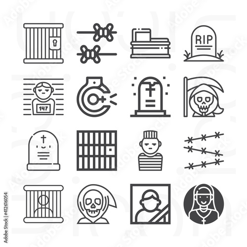 16 pack of sentences  lineal web icons set