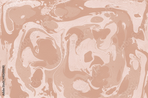 Creamy marble ink texture on watercolor paper background. Marble stone image. Bath bomb effect. Psychedelic biomorphic art.