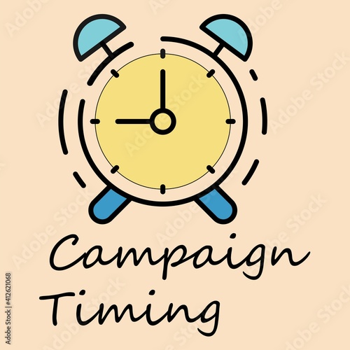Campaign timing vector icon. Modern flat icon for business marketing concept.