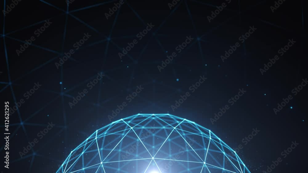 Big Data Digital Technology Background Loop/ 4k animation of an abstract high technology background fx with connected lines and sphere spinning seamless looping Big Data Digital Technology Background Loop/ 4k animation of an abstract high technology background fx with connected lines and sphere spinning seamless looping