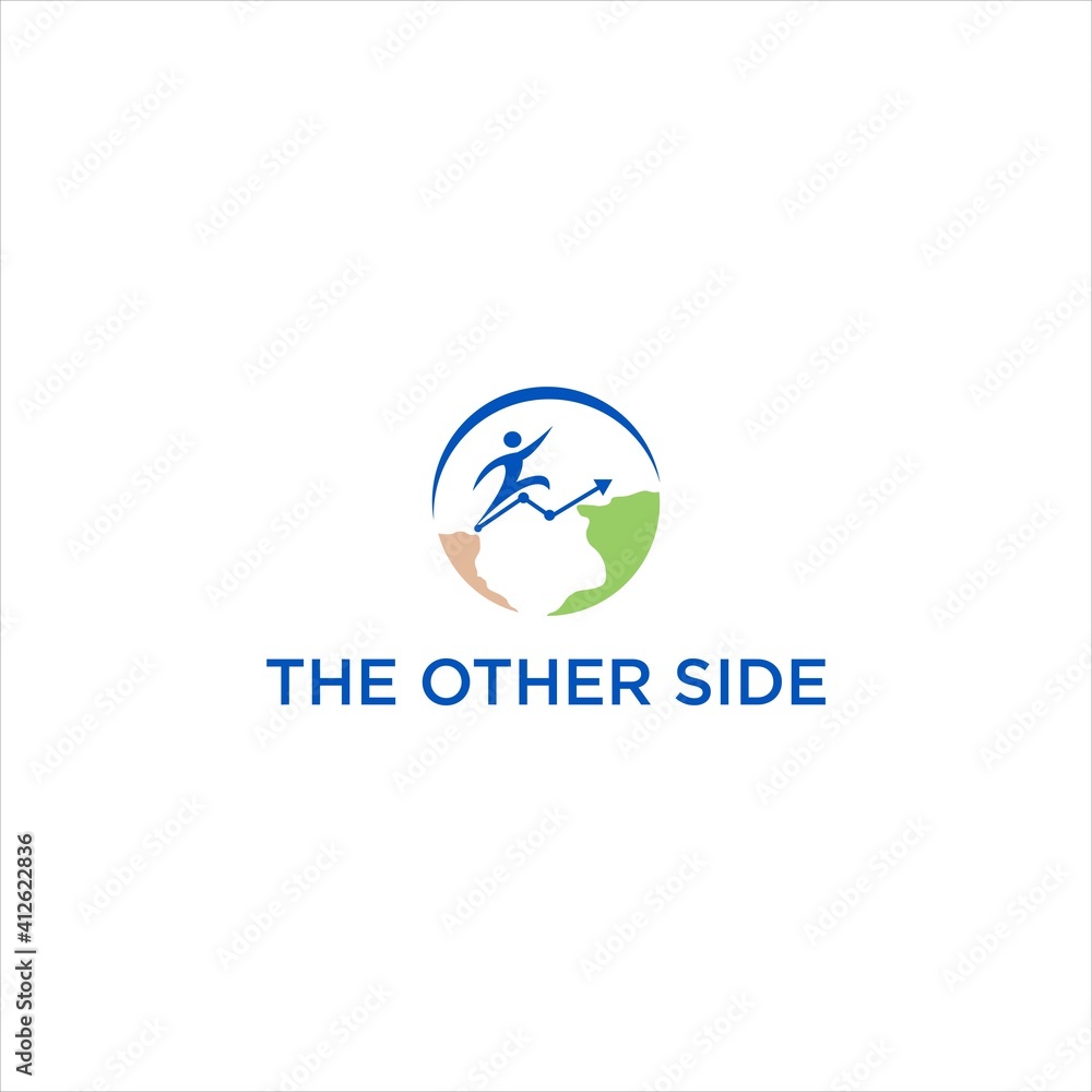 human go step to the other side logo with grow concept human go step to the other side logo with grow concept
