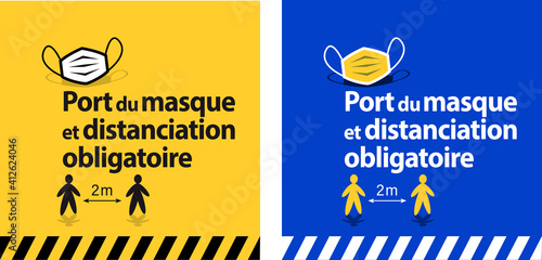 Port du masque et distanciation de 2 mètres obligatoire