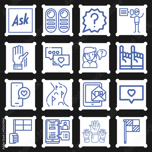 16 pack of reply  lineal web icons set