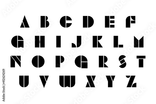 Bauhaus letters and numbers set. Modern typography. Font for events, promotions, logos, banner, monogram and poster.