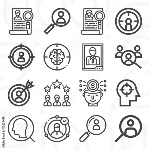 16 pack of headhunter  lineal web icons set