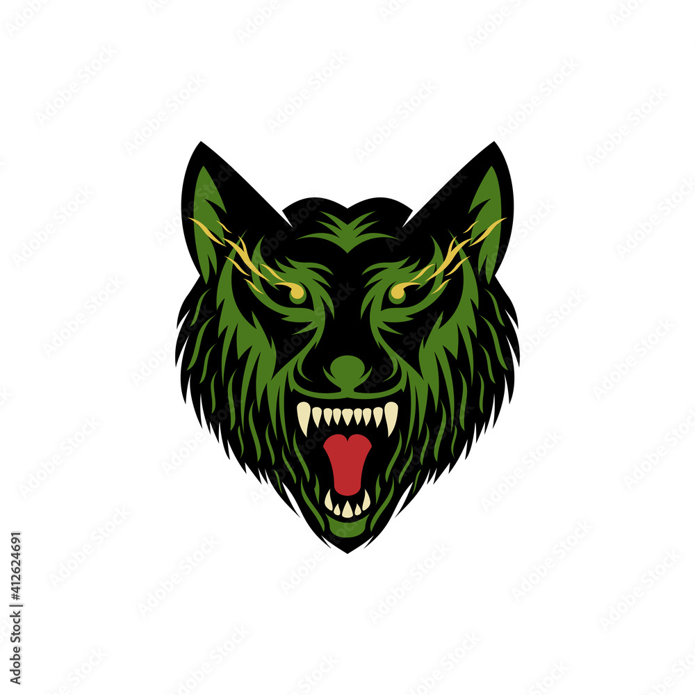 custom made wallpaper toronto digitalwolf head illustration Logo Design