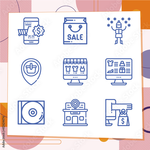 Simple set of 9 icons related to betray