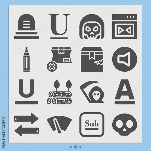 Simple set of alteration related filled icons.