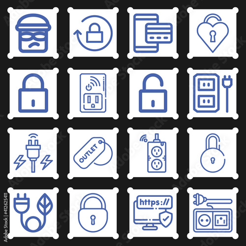 16 pack of ac  lineal web icons set