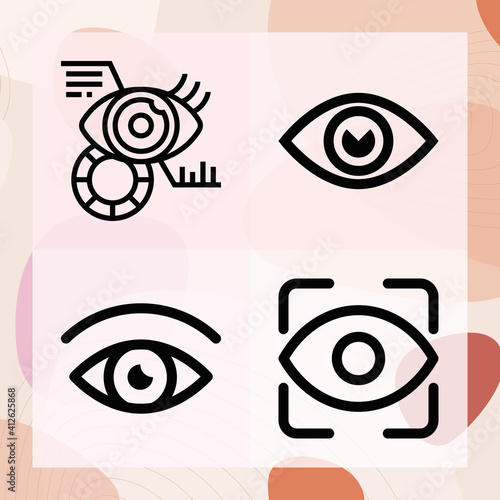 Simple set of visual sense related lineal icons