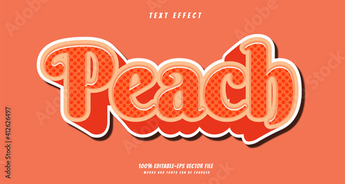 peach text effect design 100% editable-EPS vector file, words and fonts can be changed