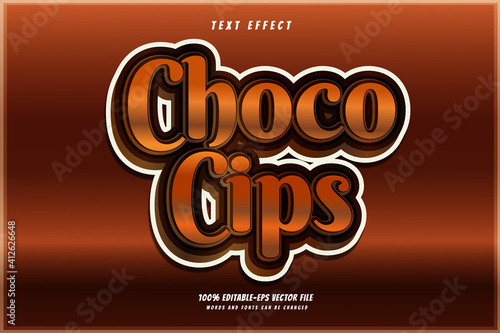 choco chips text effect design vector 100% editable-EPS vector file, words and fonts can be changed