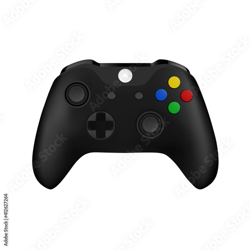 Game controller in vector.Joystick vector illustration.Gamepad for game console.The joystick for the console.
