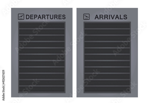 Blank departures and arrivals board. vector