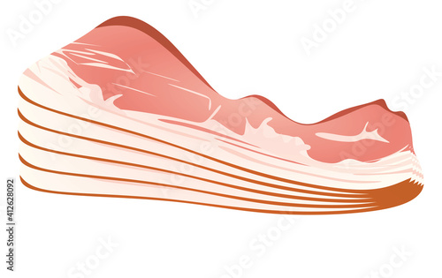 Peace of meat bacon. vector illustration