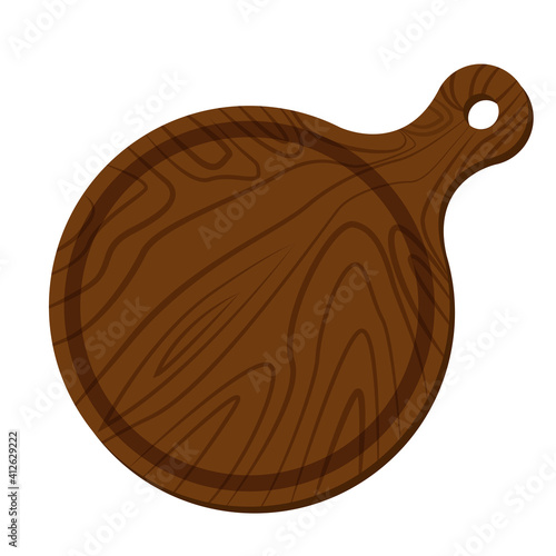 Vector illustration of a round cutting board on a white background. Kitchen tools