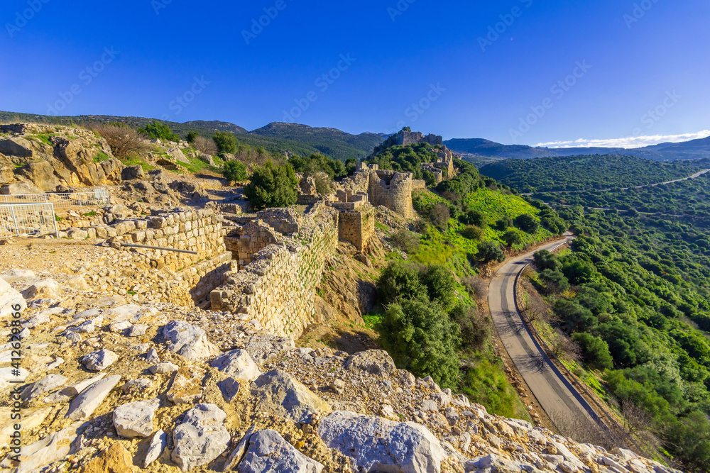 Medieval Nimrod Fortress and nearby landscape