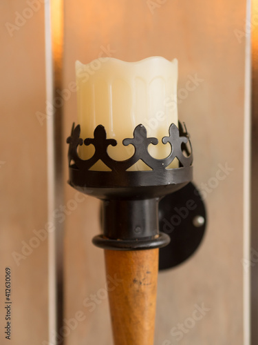 Black metal candle holder photo